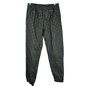 Adidas x Ivy Park Twill Jogger Pants Youth XL Green Houndstooth Streetwear NWT